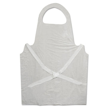 GN1 Disposable Apron, Poly, 28 X 45, 1.25 Mil, One Size Fits All, White, 100-pack freeshipping - TVN Wholesale